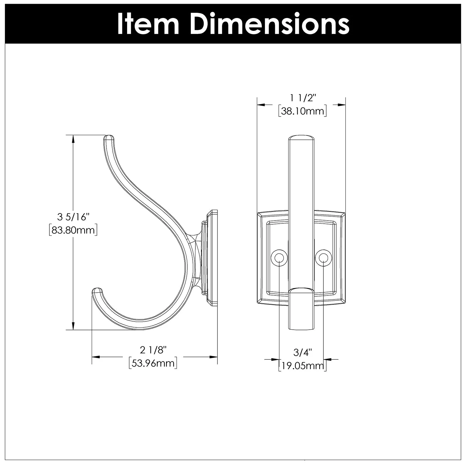 1-7/16 inch (11mm) Dover Hook