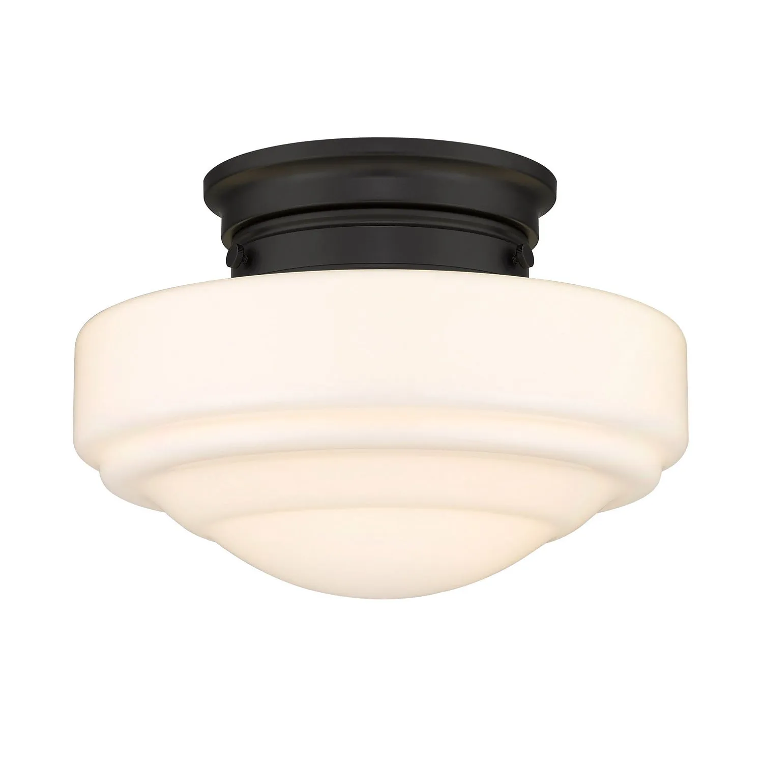 1-Light Semi-Flush Mount in Matte Black