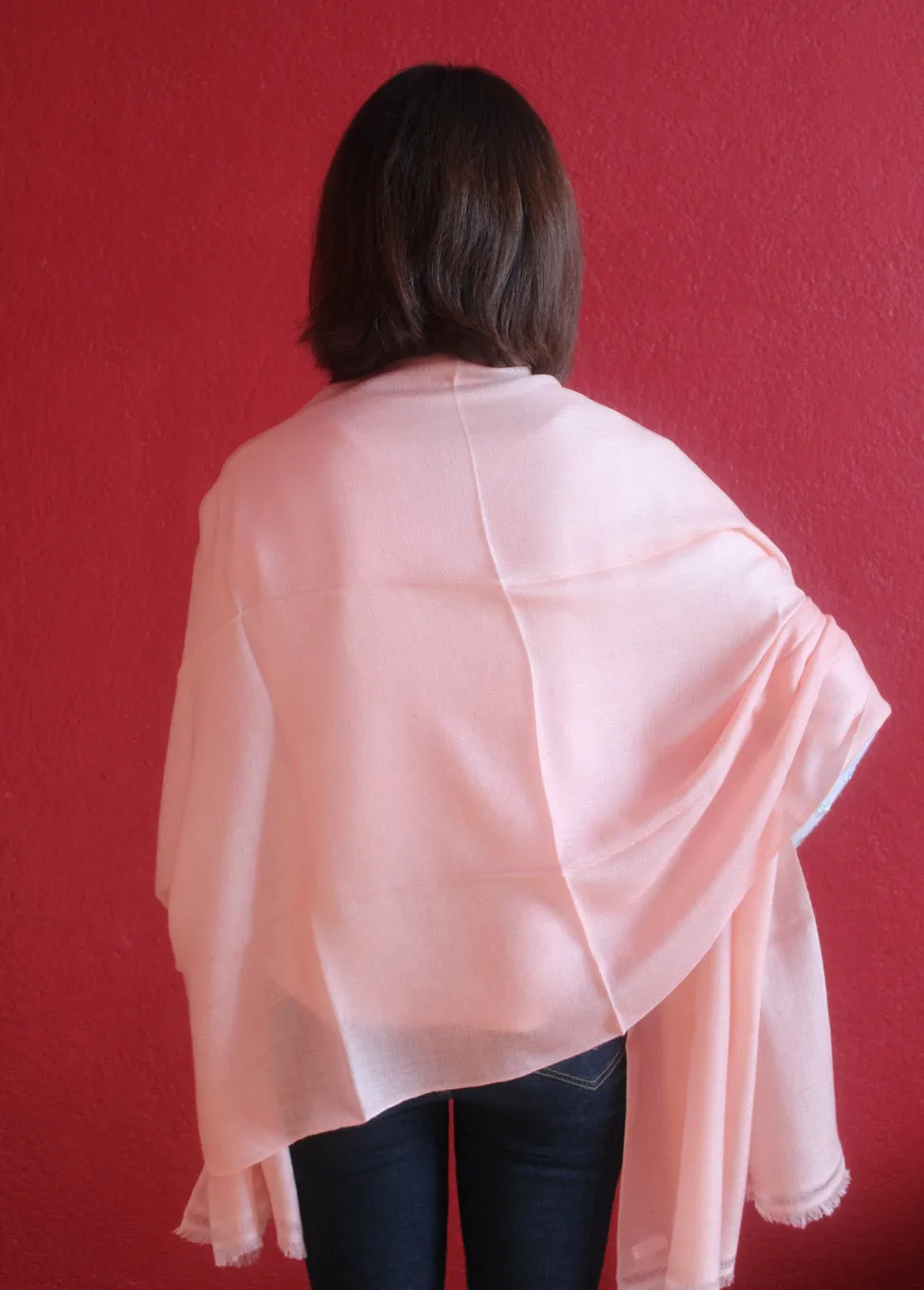 100% Exclusive Cashmere Pashmina Light Pink Shawl