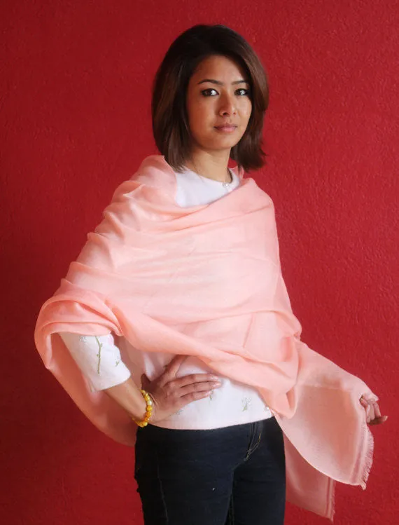 100% Exclusive Cashmere Pashmina Light Pink Shawl