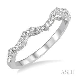 1/5 Ctw Round Cut Diamond Wedding Band in 14K White Gold