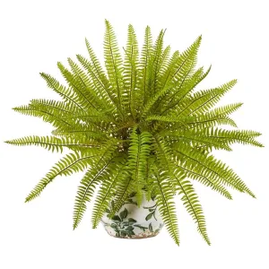 15" Fern Artificial Plant in Floral Planter