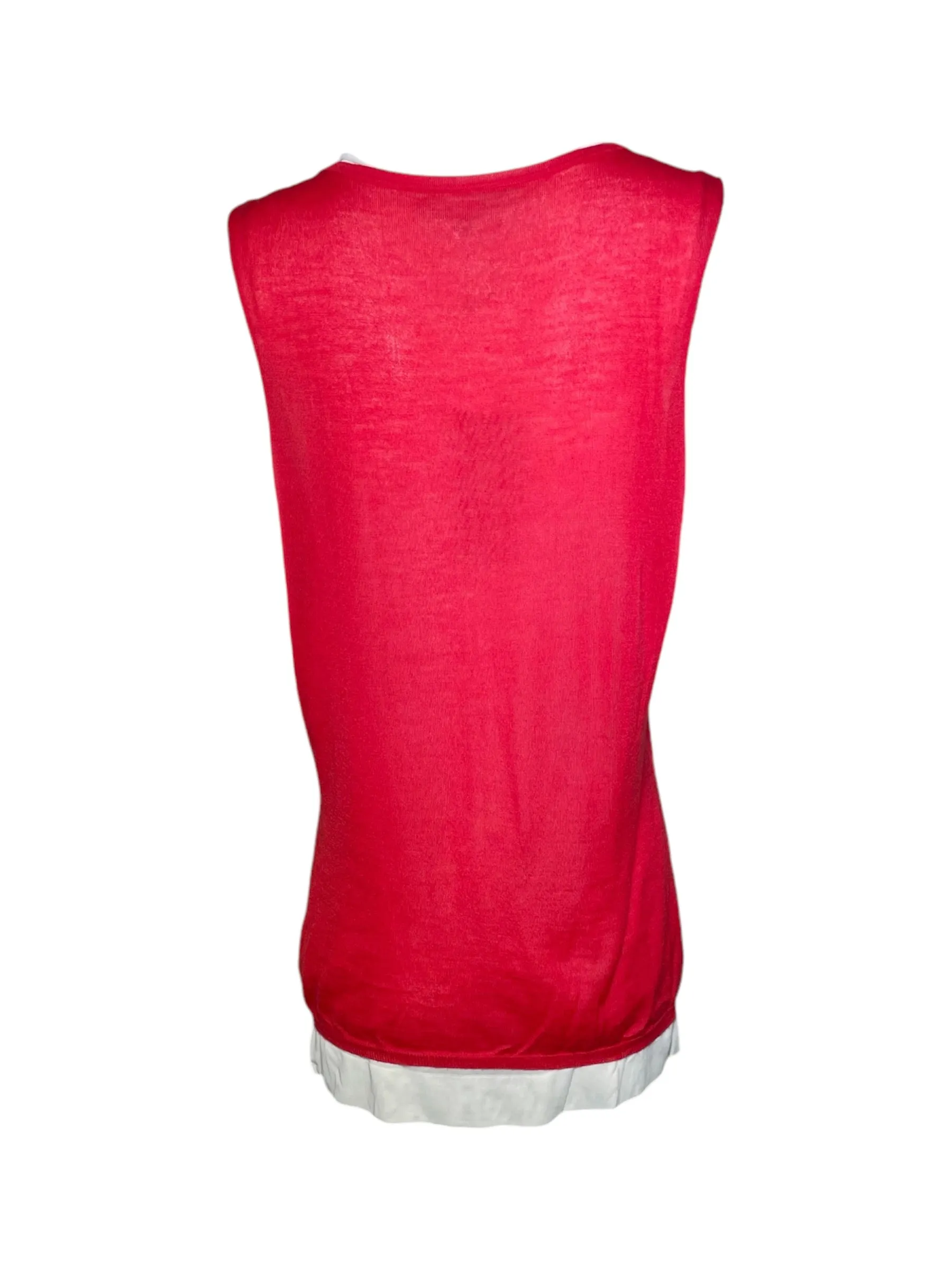 2000s Gucci Layered Red & White Cashmere and Viscose Tank, NWT