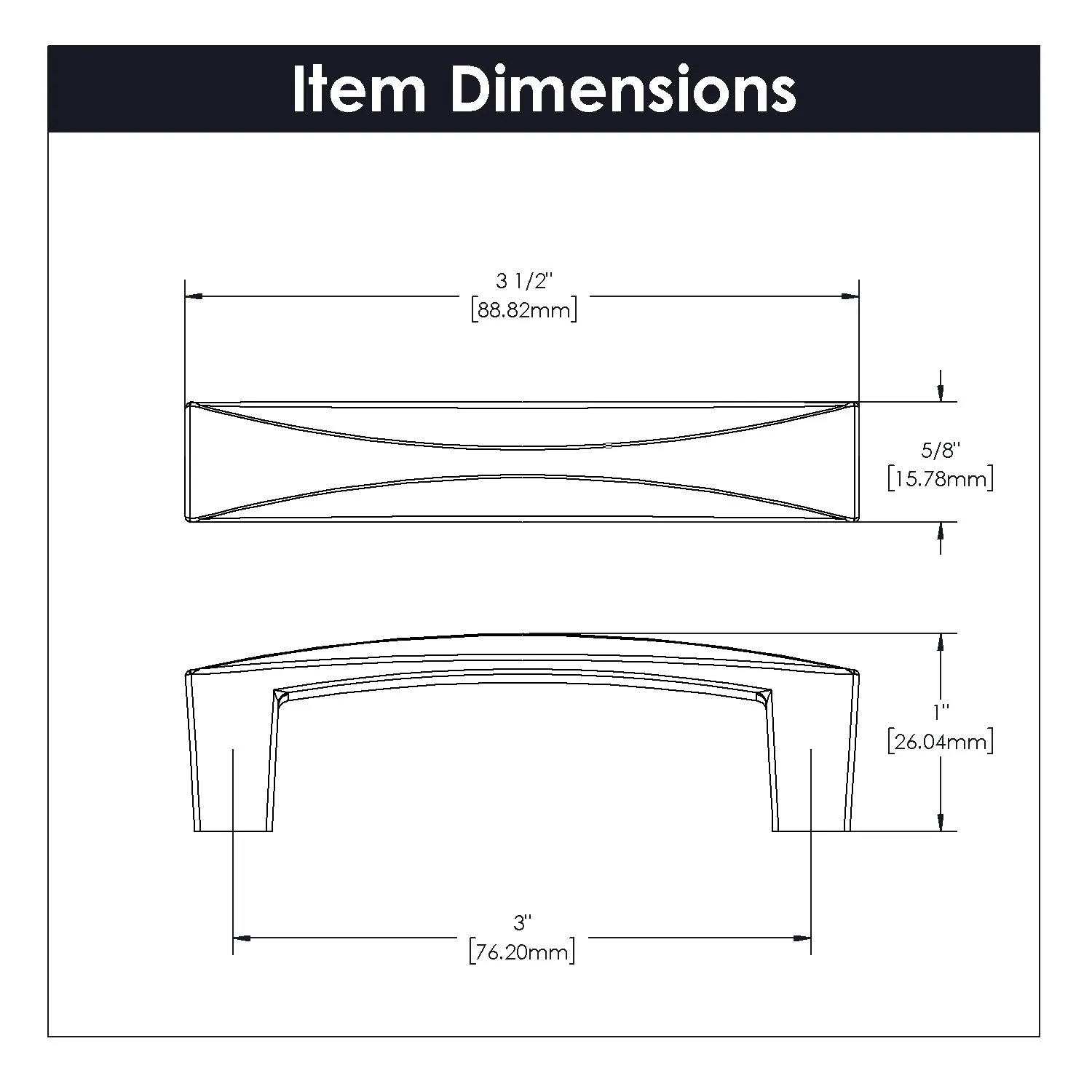 3 inch (76mm) Center to Center Crest Cabinet Pull