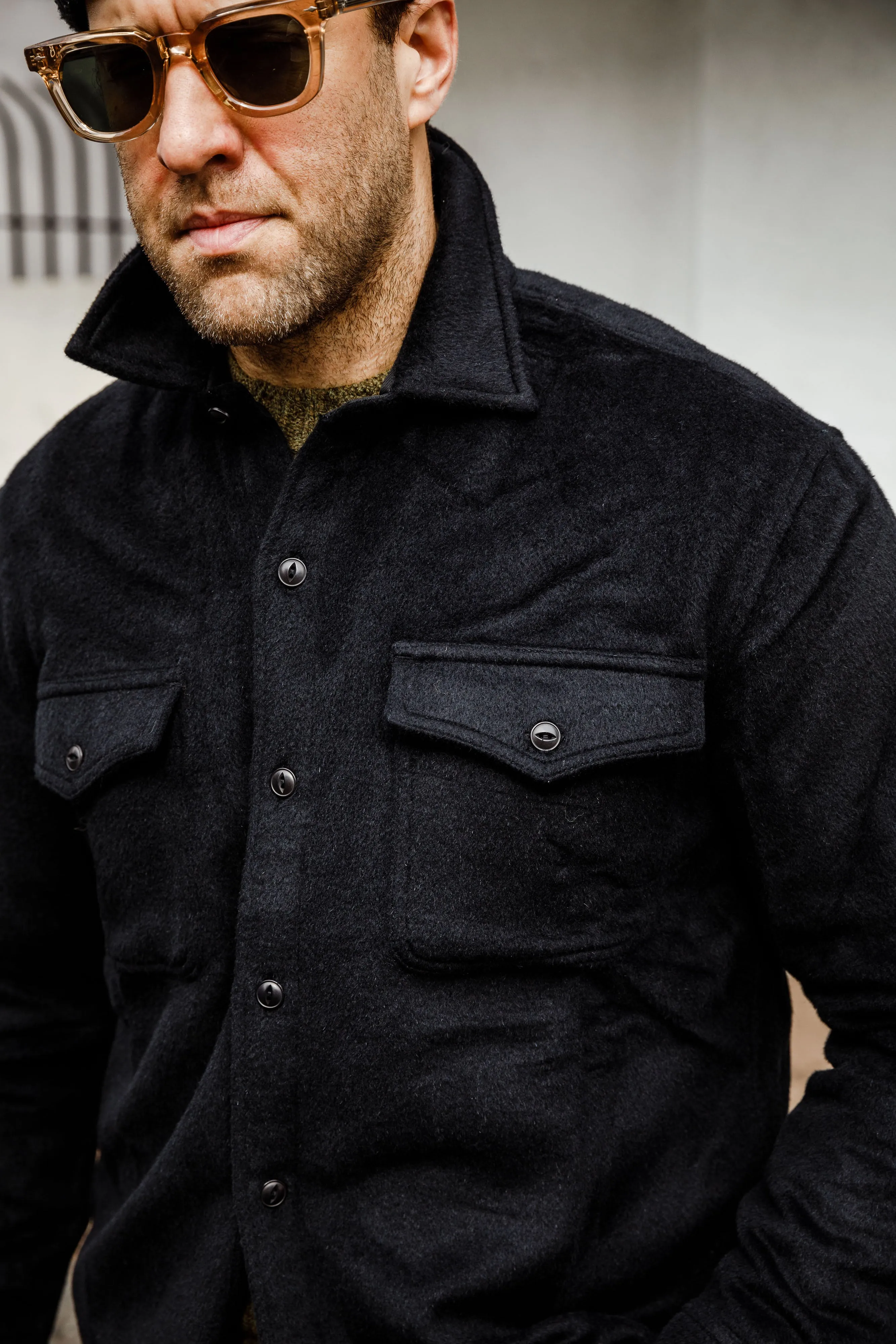 3sixteen - USN Overshirt - Black Wool