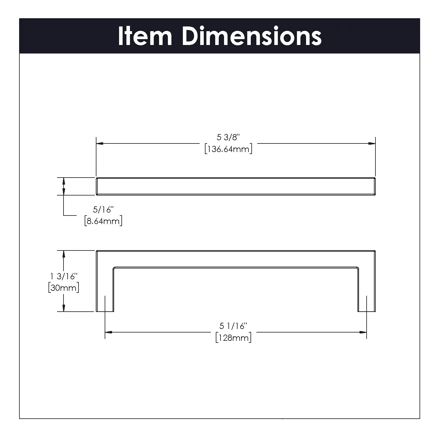 5-1/16 Inch (128mm) Center to Center Heritage Designs Contemporary Pull (10-Pack)