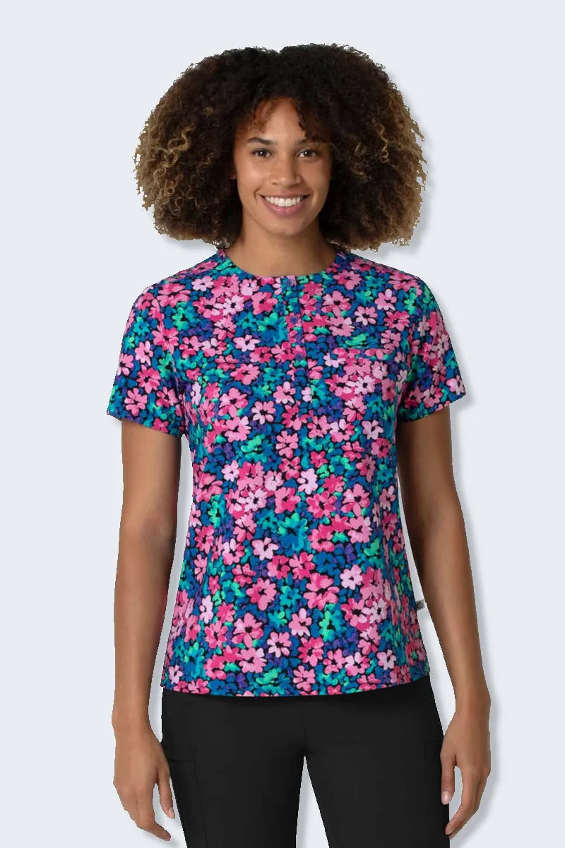 6067 Ocean Glow Women's Print Scrub Top