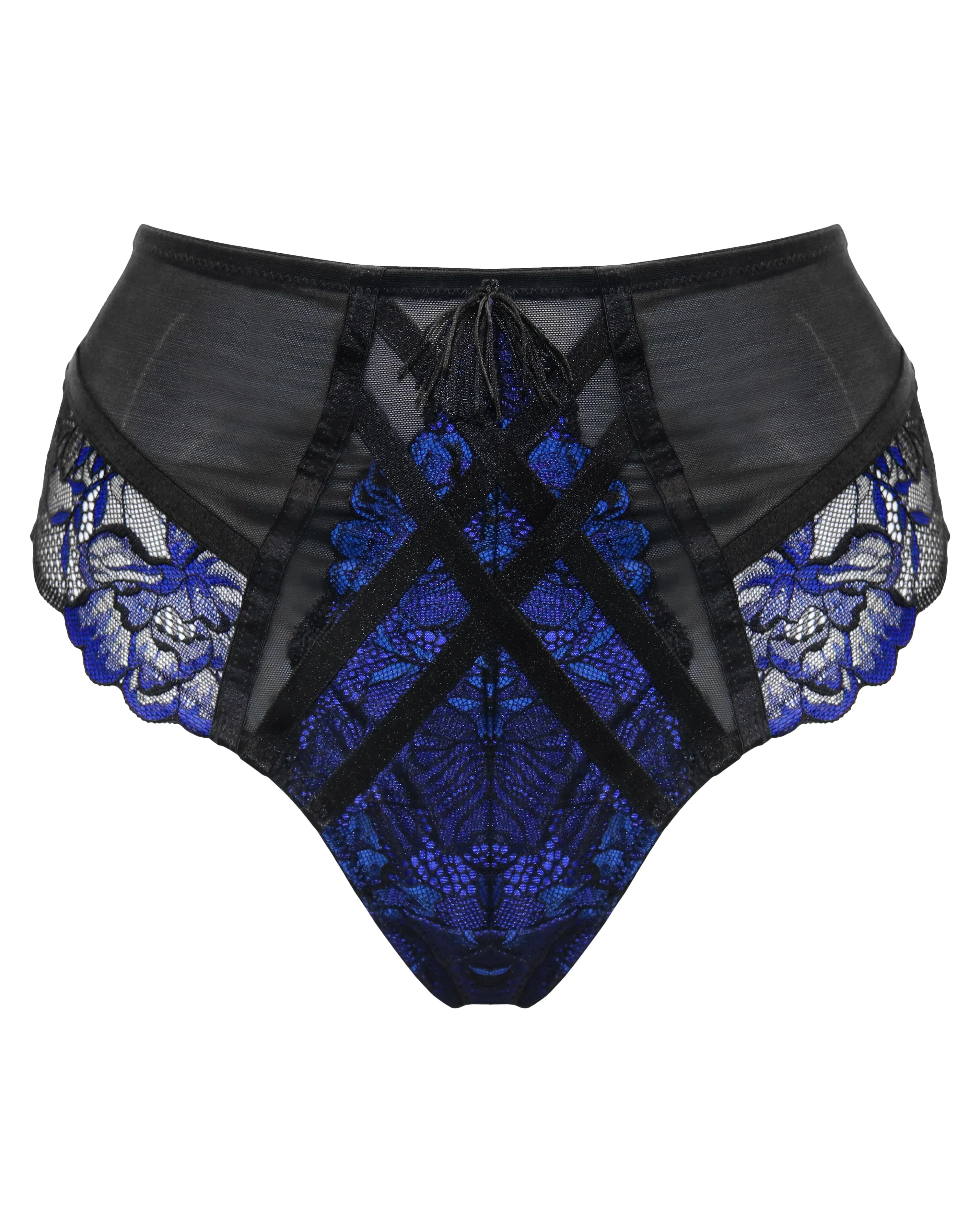 After Hours High Waist Brief In Black & Blue - Pour Moi