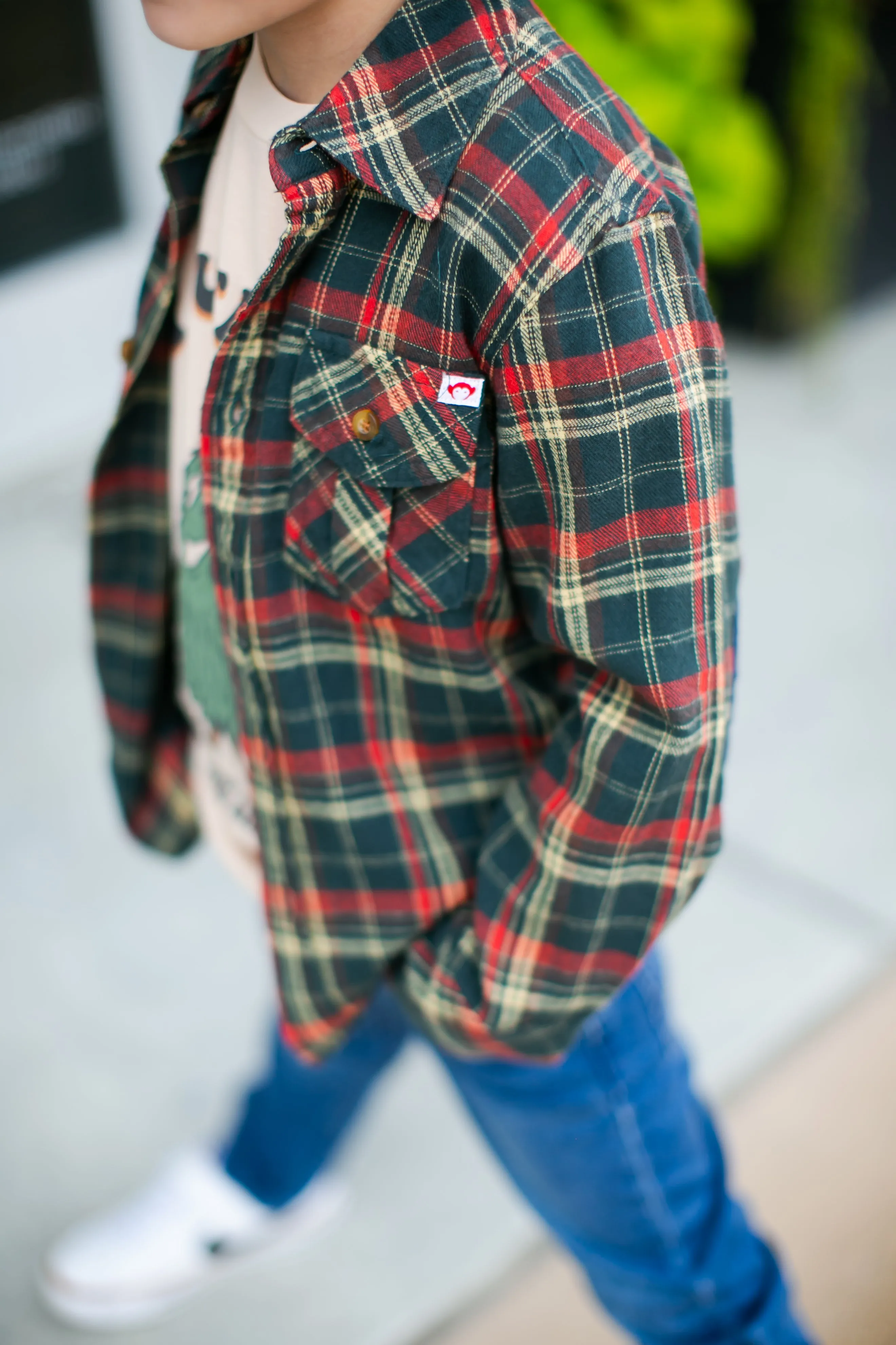 Appaman - Boys Flannel Shirt in Tigerlily Plaid