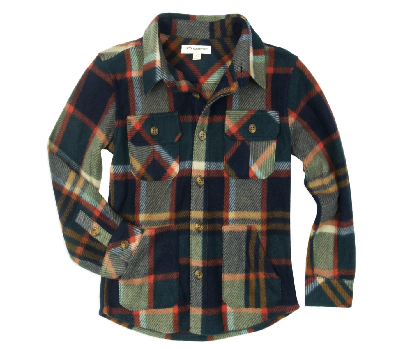 Appaman - Boys Snow Fleece Shirt in Navy/Everglade Plaid