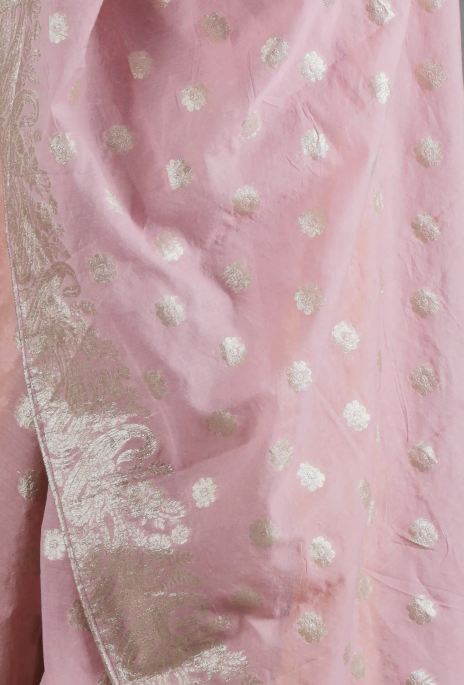 Baby Pink Jacquard Dupatta