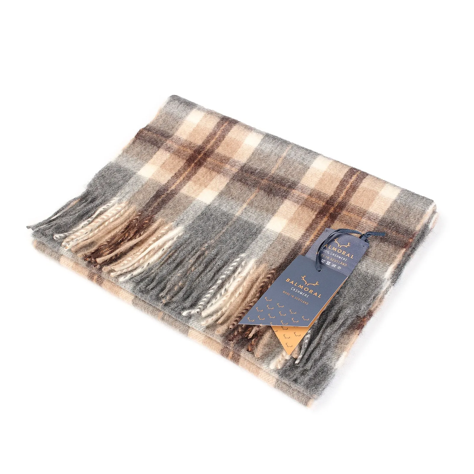 Balmoral 100% Cashmere Woven Scarf B Mclean Natural