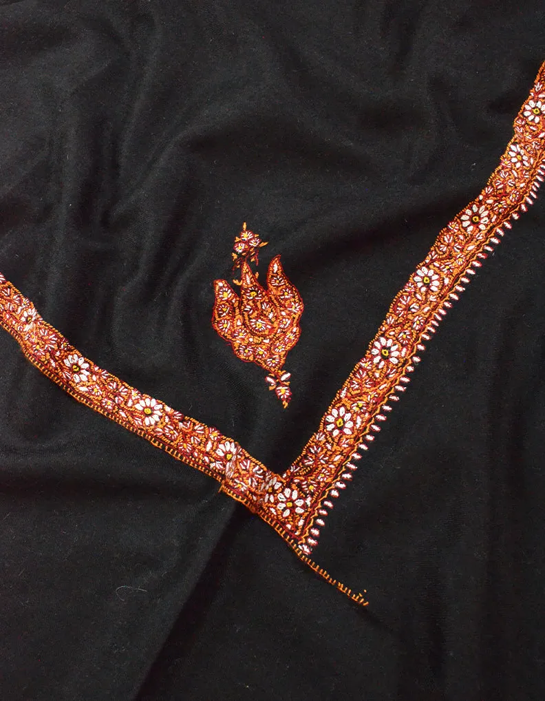 Black Embroidery Pashmina shawl 7184