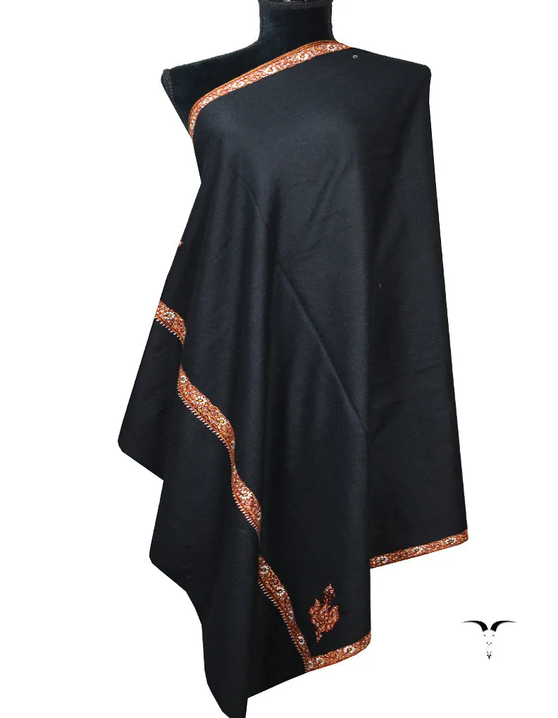 Black Embroidery Pashmina shawl 7184