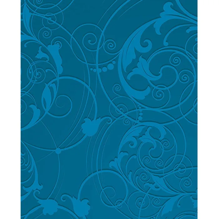 Blue Floral Swirls Printed Backdrop