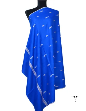 Blue Pashmina Shawl With Sozni Work 5575