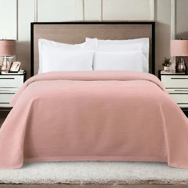 Blush Pink Super Soft Pinsonic Bedspread