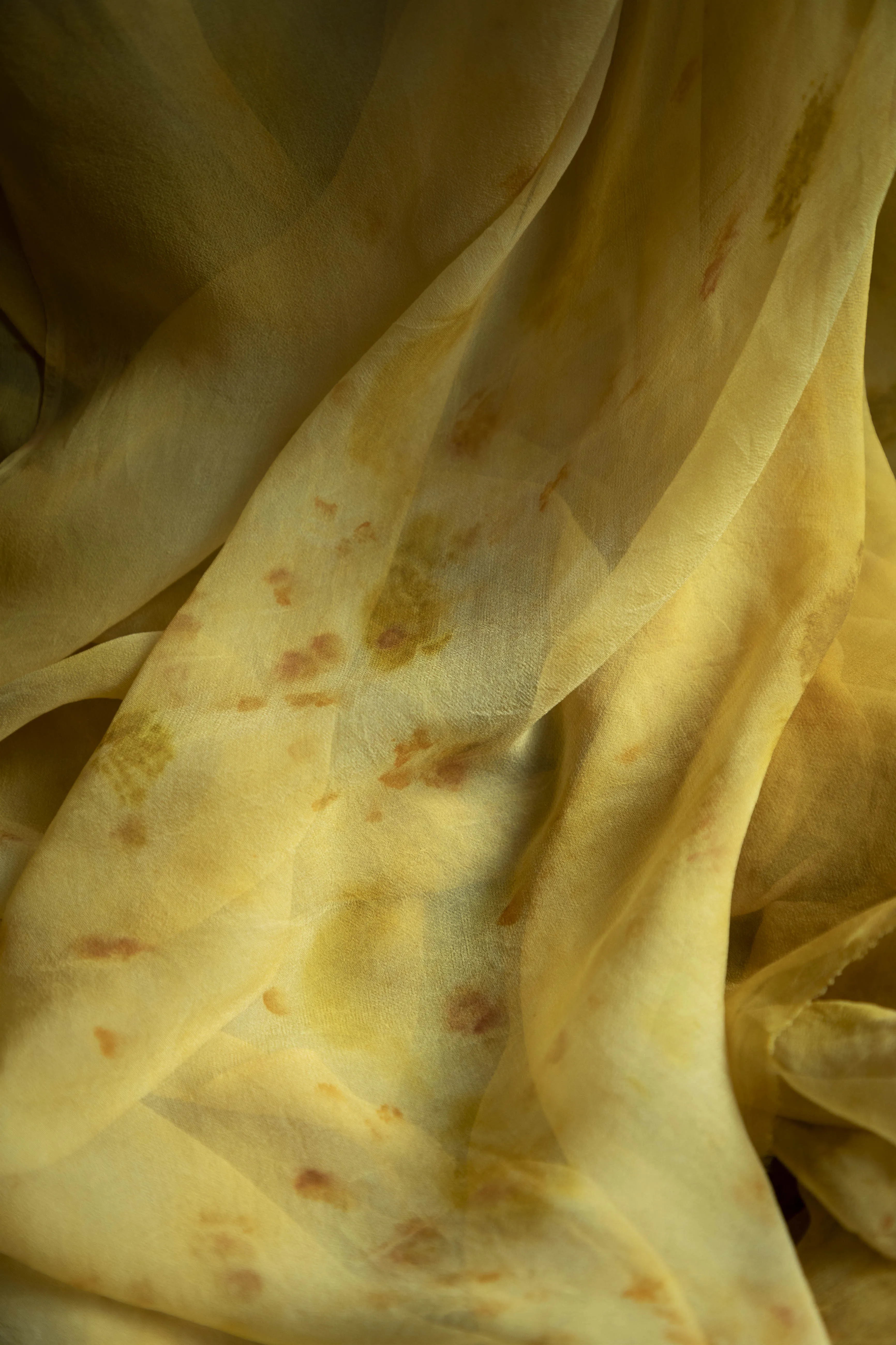 Botanical Print Sheer Silk Table Runner {Marigold & Chrysanthemum}