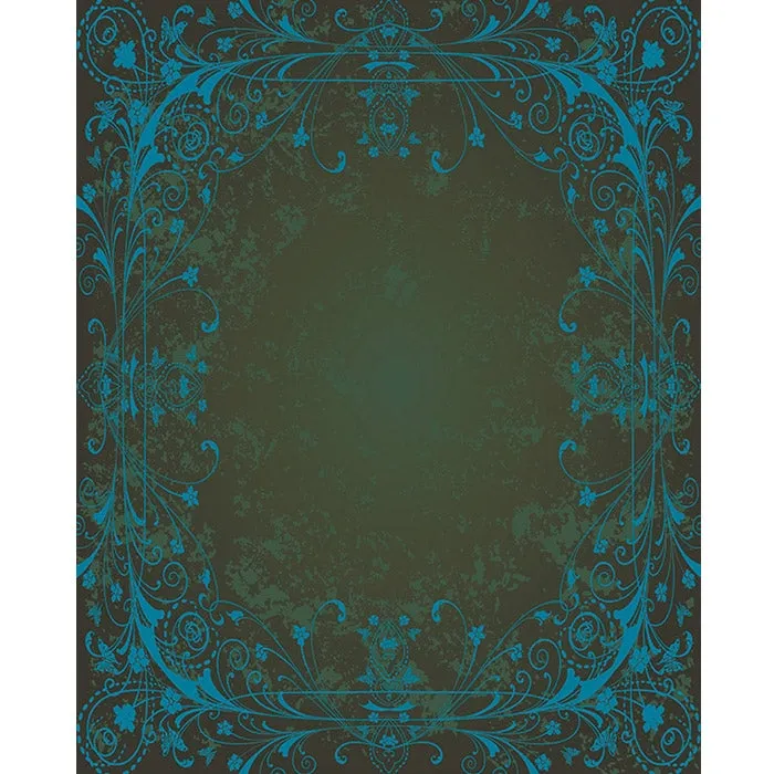 Brown & Blue Antique Vine Printed Backdrop