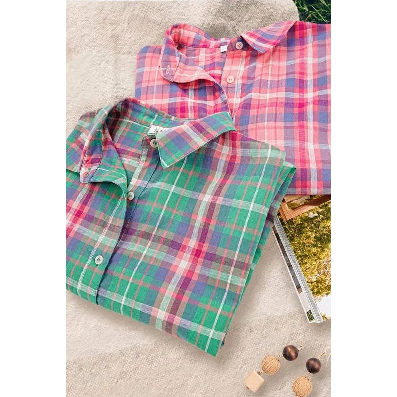 Button Down Spring Summer Plaid Shirts