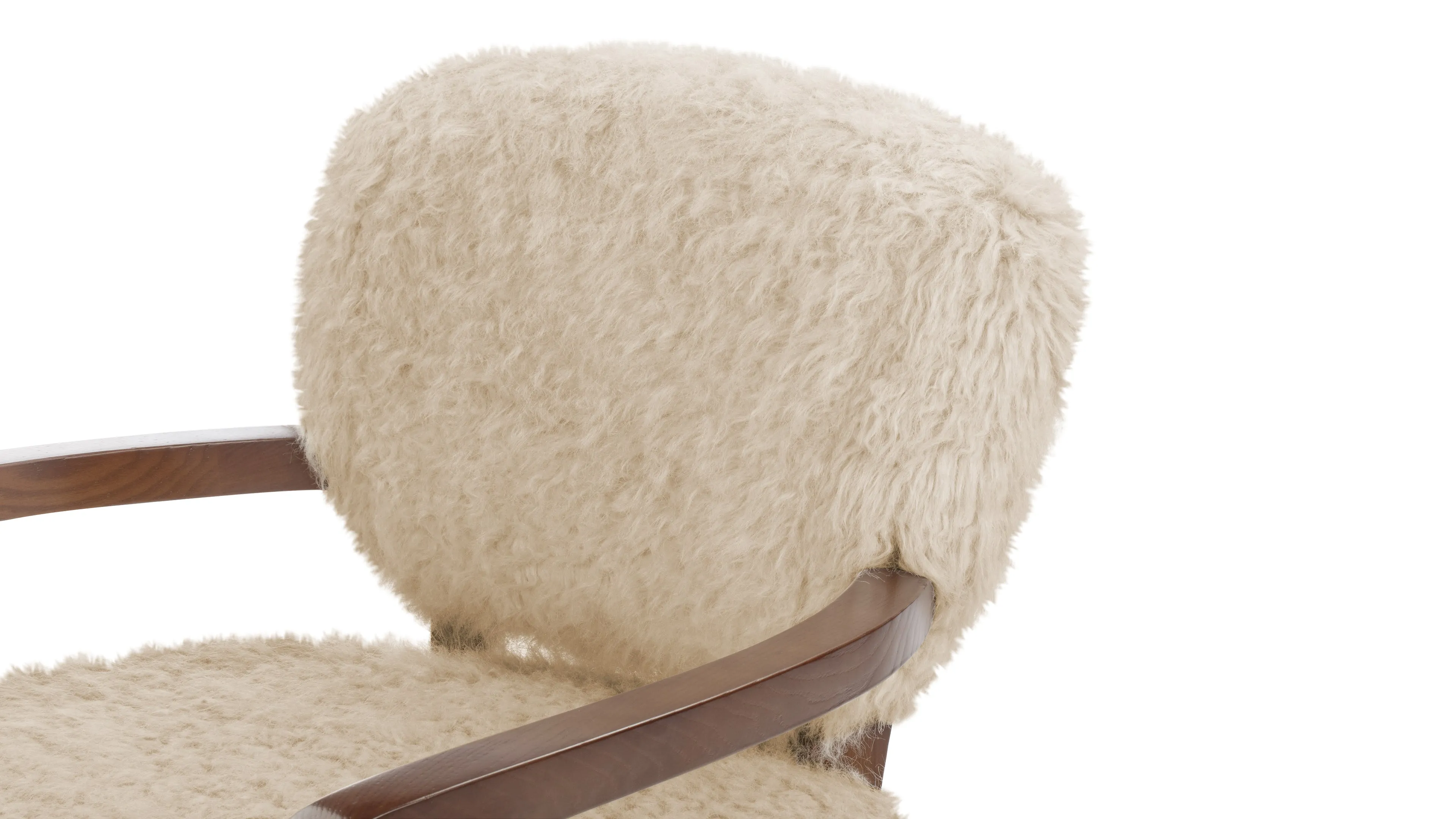 Cabana - Cabana Chair, Almond Long Hair Sherpa and Walnut