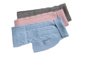 Cashmere Dog Solid Sweater - Gray, Light Pink & Baby Blue