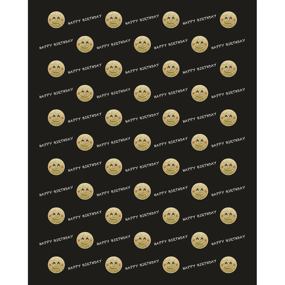 Chalkboard Emoji Birthday Printed Backdrop