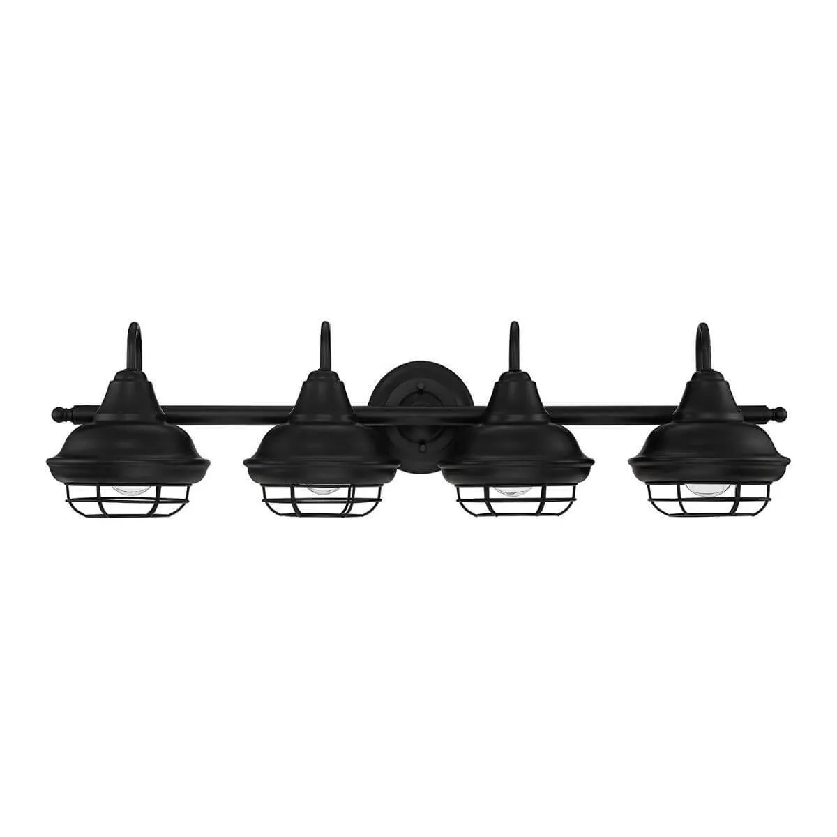 Charleston Matte Black 4 Light Wall Sconce / Bathroom Fixture