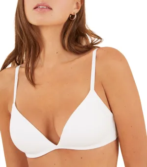 Charming Cotton Triangle Bra White