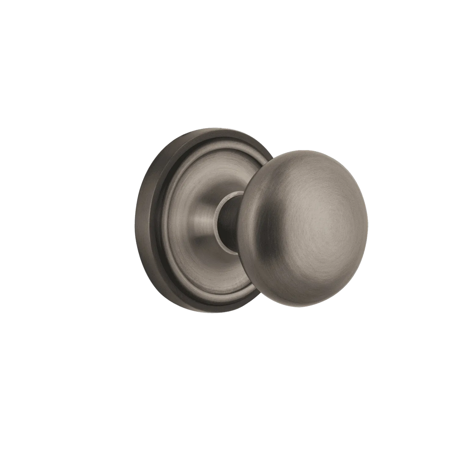 Classic Rosette New York Knob in Antique Pewter