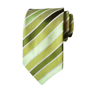 Classy Men Green Striped Silk Tie