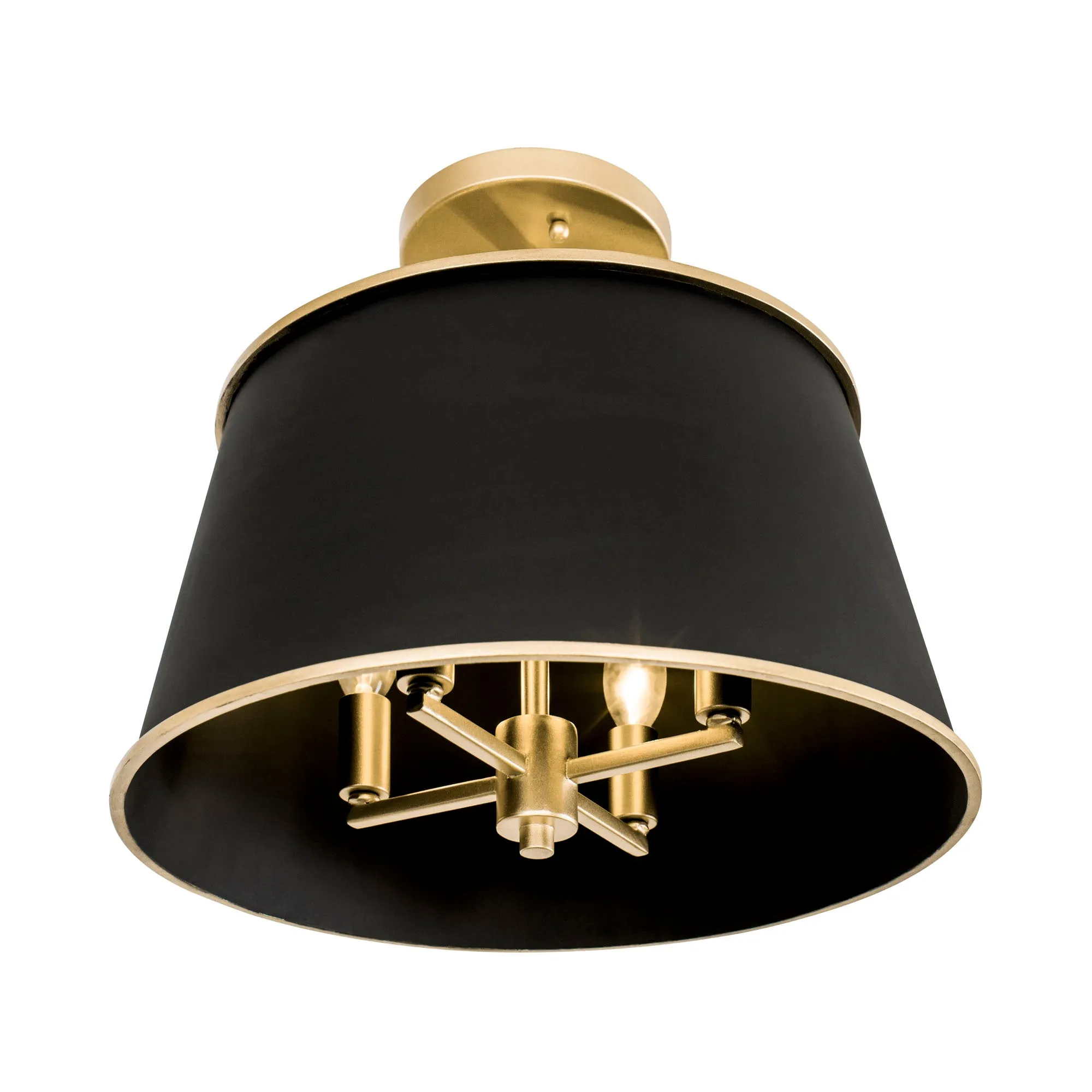 Coco 364S04MBFG 4-Light Semi-Flush - Matte Black/French Gold