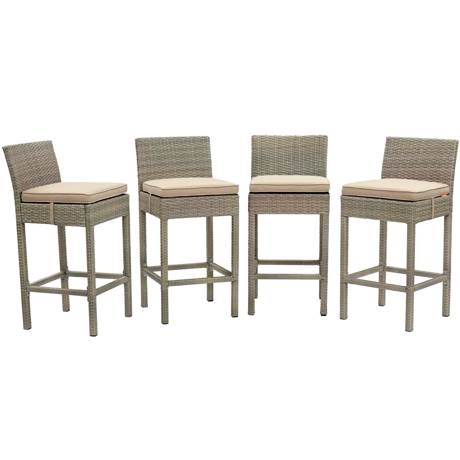 Conduit Bar Stool Outdoor Patio Wicker Rattan Set