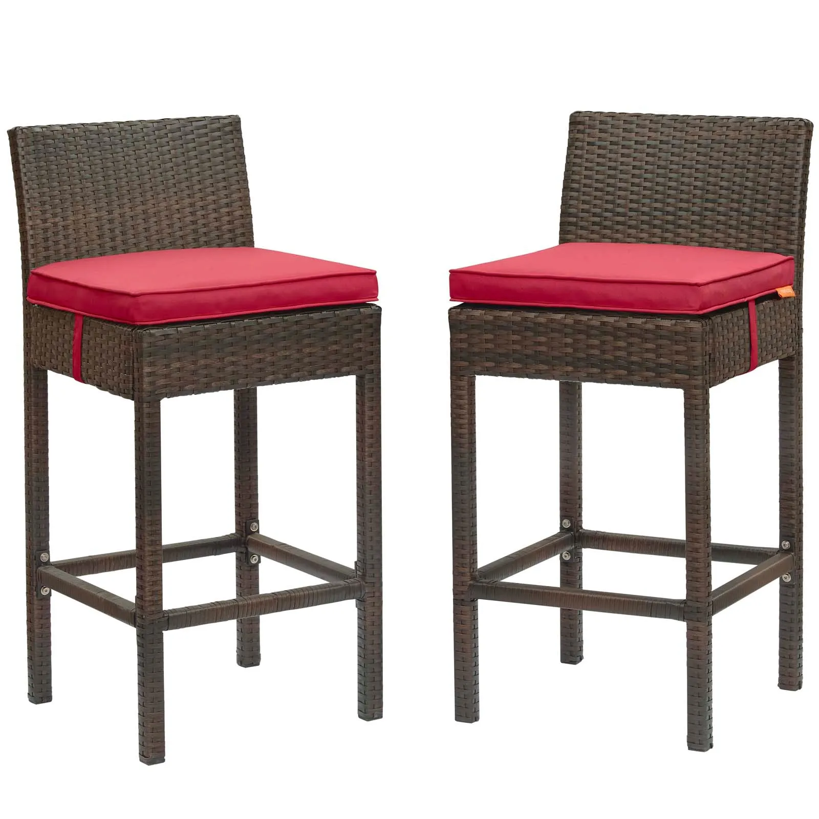 Conduit Bar Stool Outdoor Patio Wicker Rattan Set