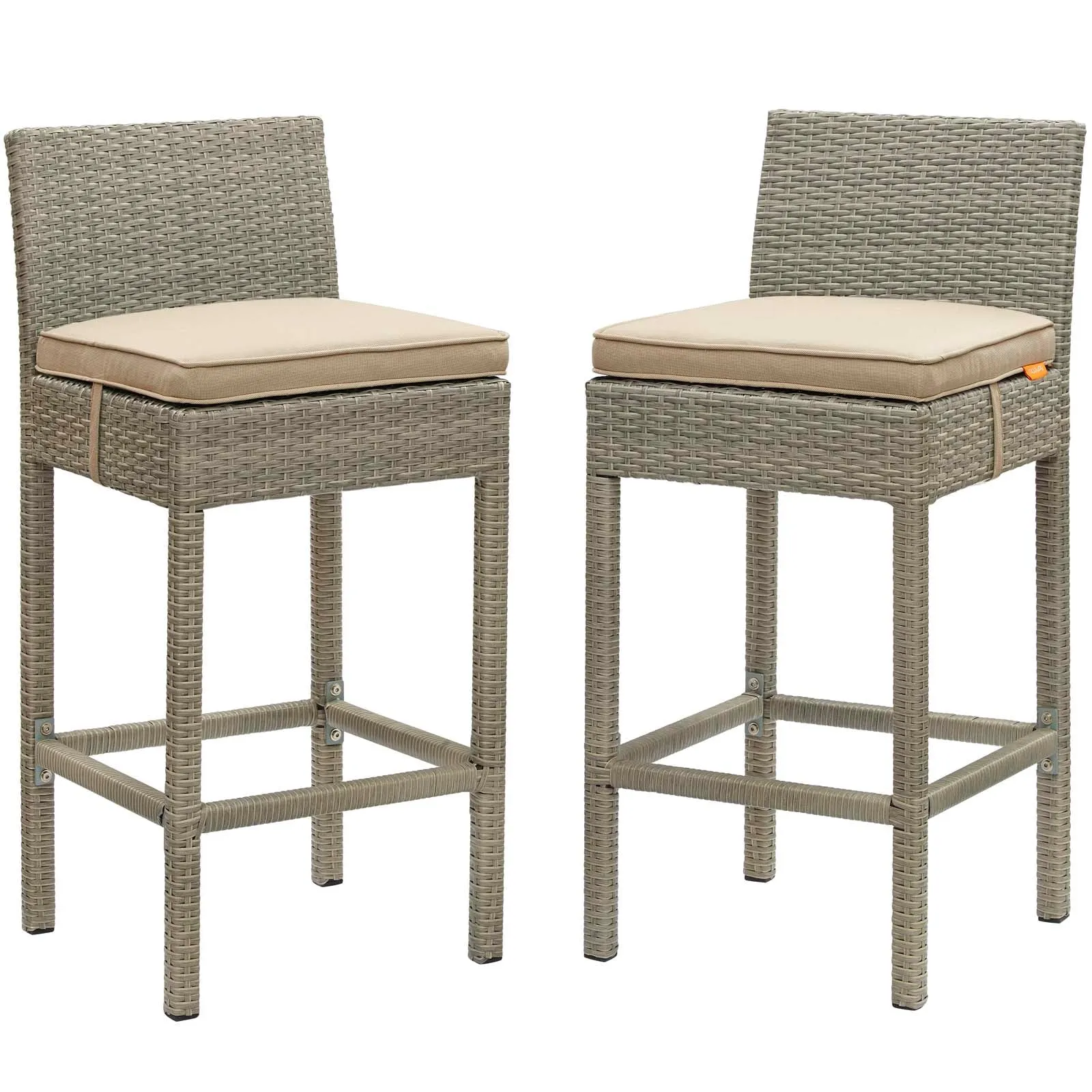 Conduit Bar Stool Outdoor Patio Wicker Rattan Set