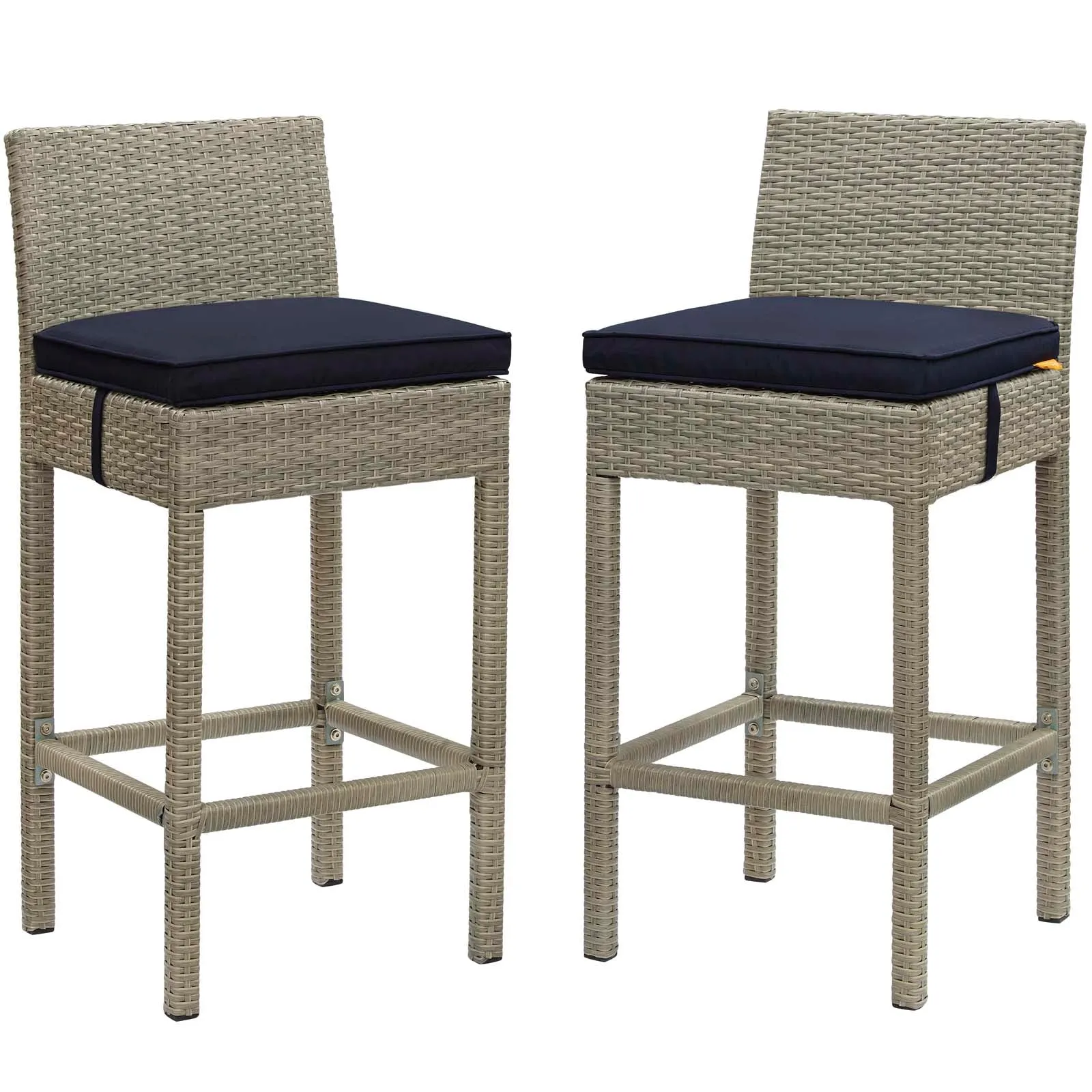 Conduit Bar Stool Outdoor Patio Wicker Rattan Set