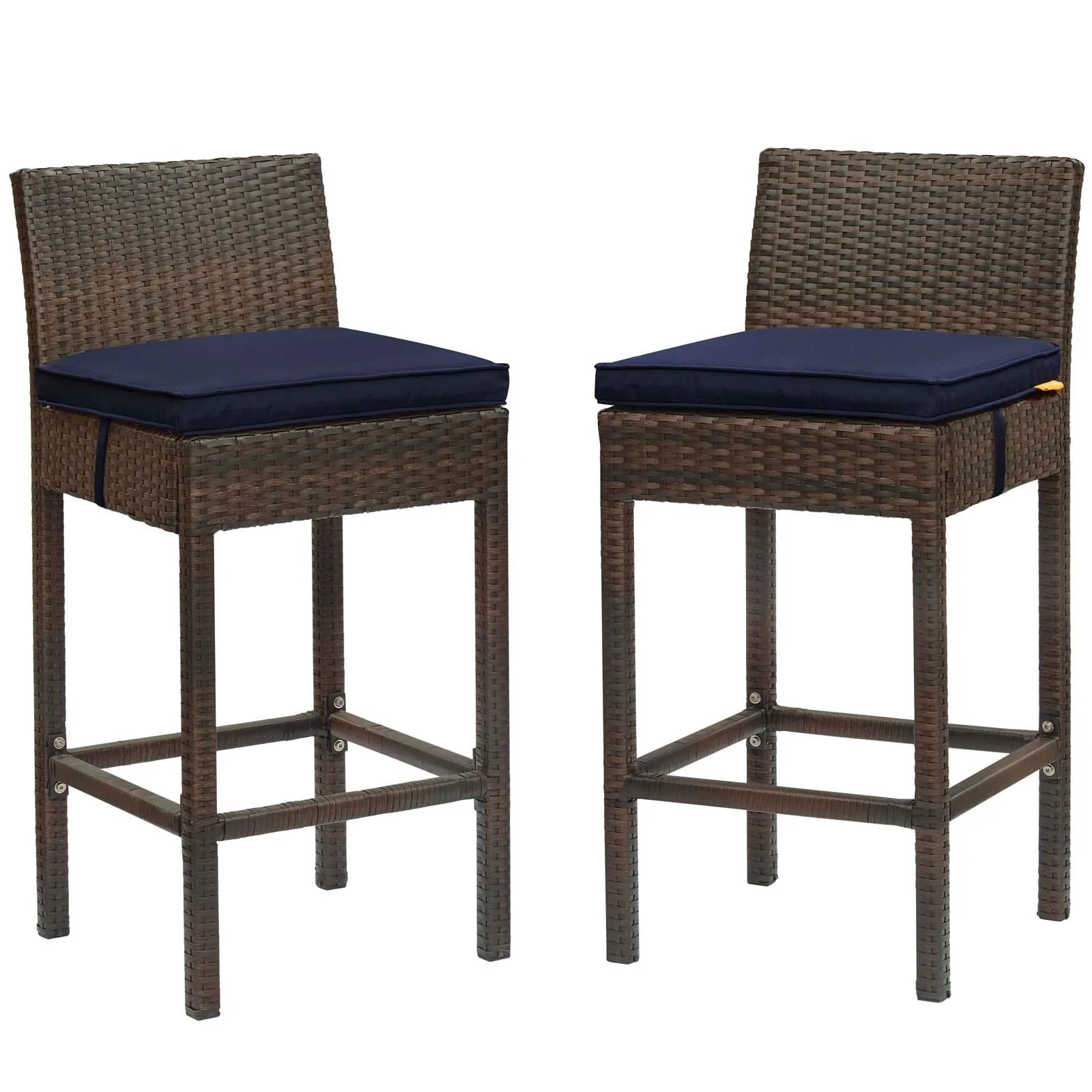 Conduit Bar Stool Outdoor Patio Wicker Rattan Set