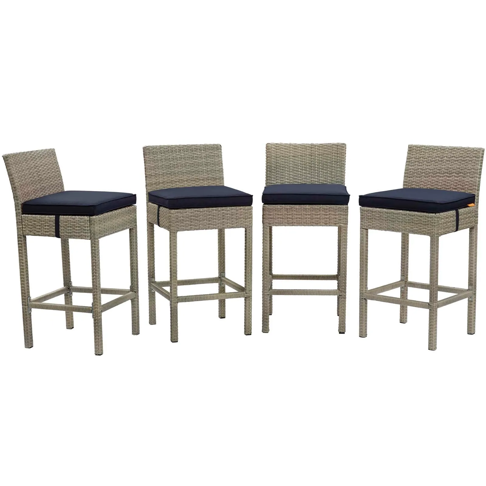 Conduit Bar Stool Outdoor Patio Wicker Rattan Set