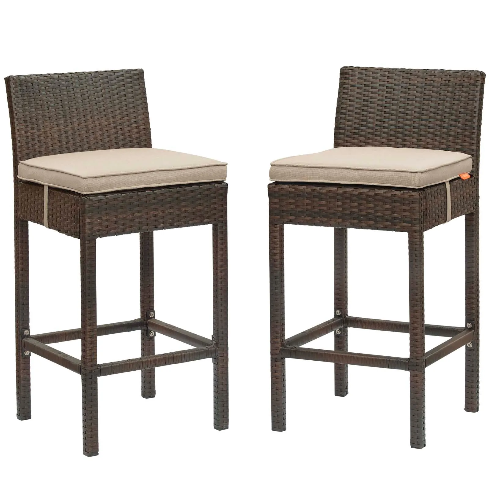 Conduit Bar Stool Outdoor Patio Wicker Rattan Set