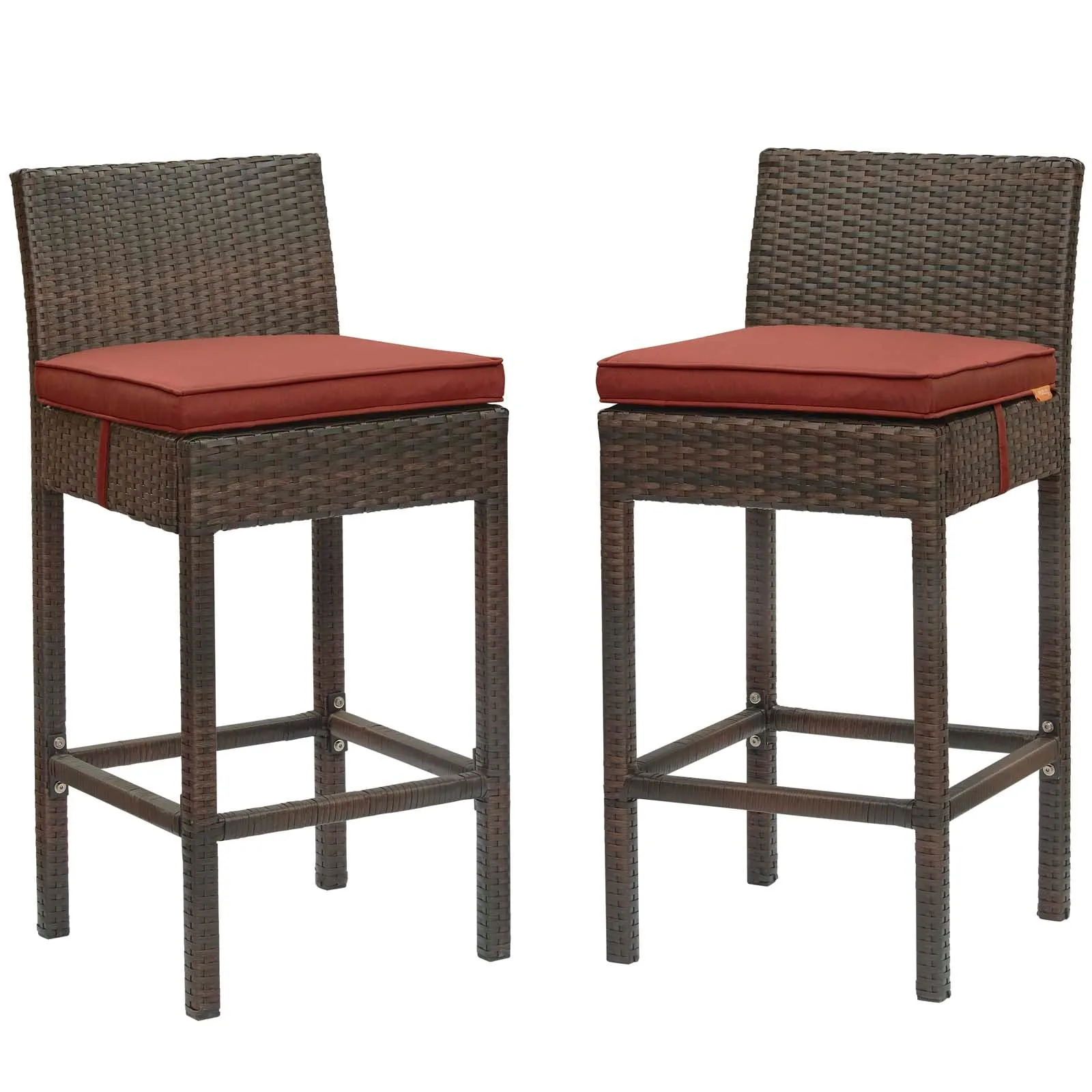 Conduit Bar Stool Outdoor Patio Wicker Rattan Set