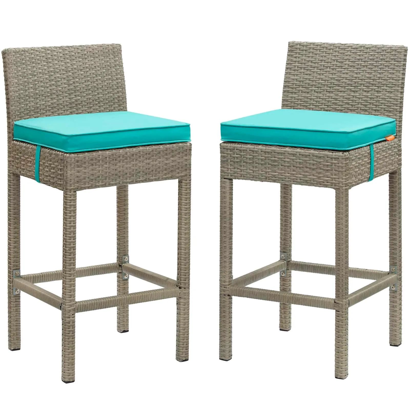 Conduit Bar Stool Outdoor Patio Wicker Rattan Set