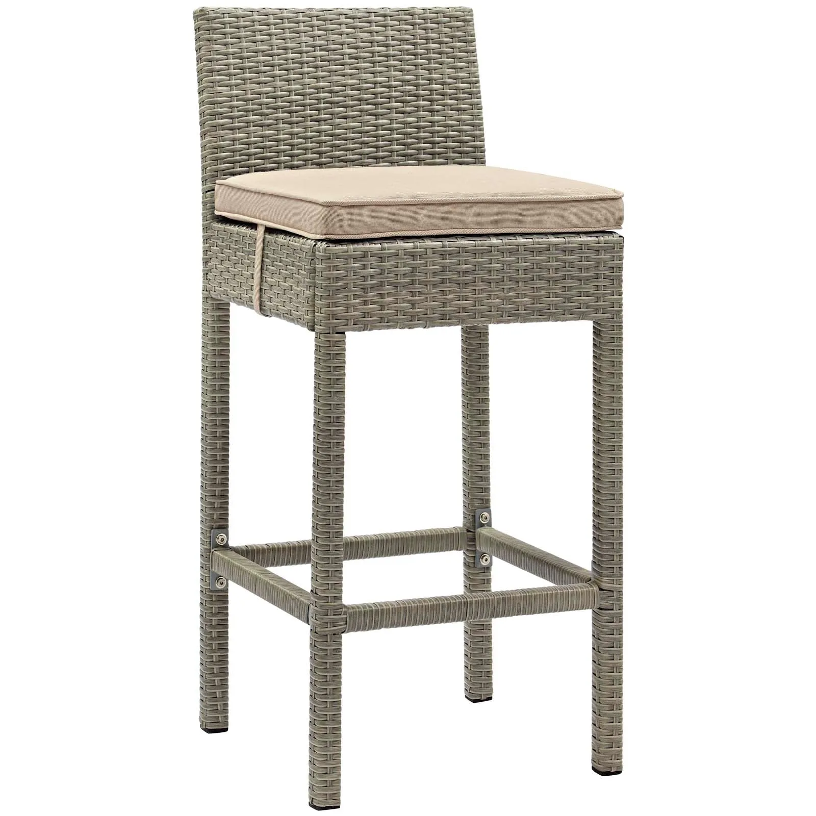 Conduit Bar Stool Outdoor Patio Wicker Rattan Set