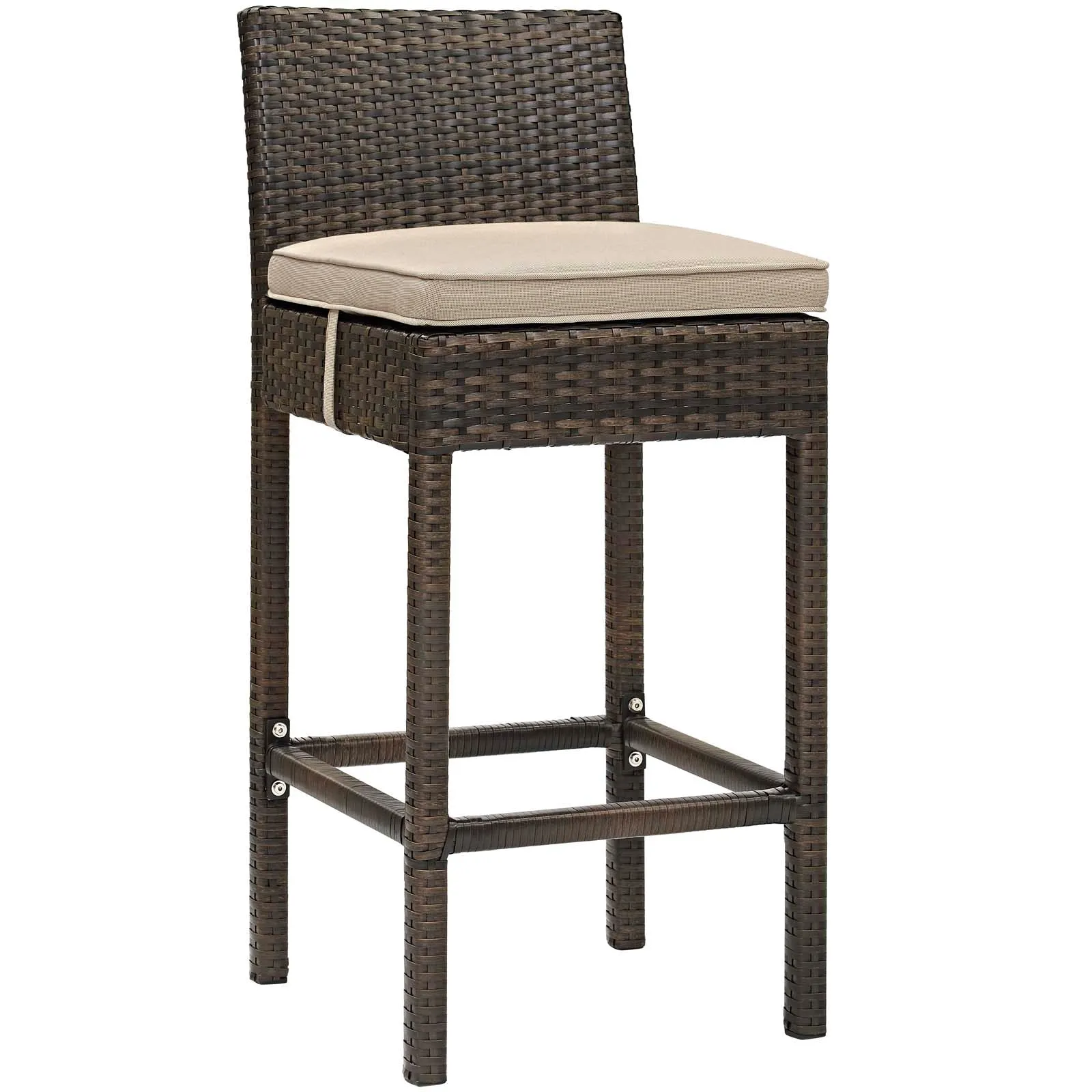 Conduit Bar Stool Outdoor Patio Wicker Rattan Set