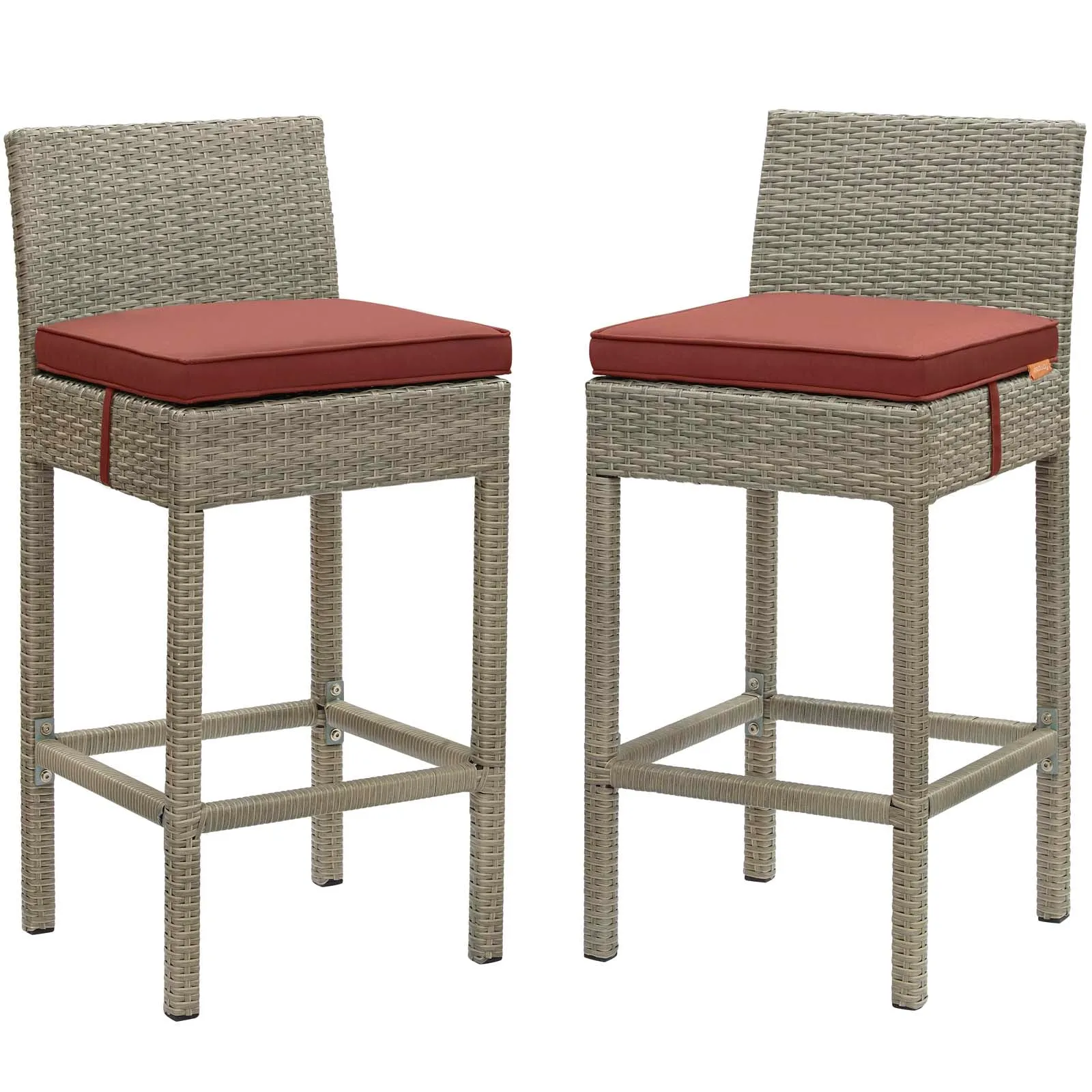 Conduit Bar Stool Outdoor Patio Wicker Rattan Set