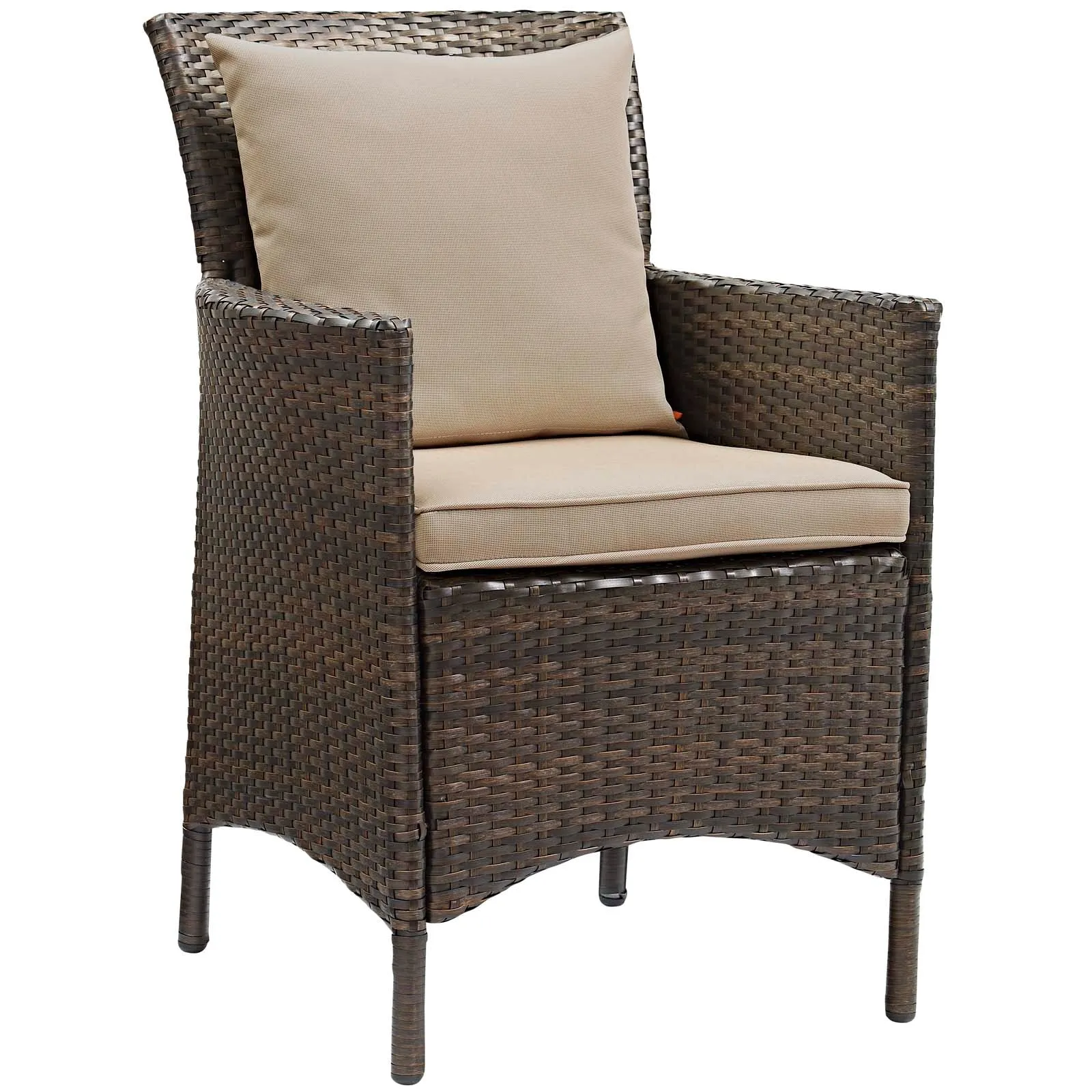 Conduit Outdoor Patio Wicker Rattan Dining Armchair