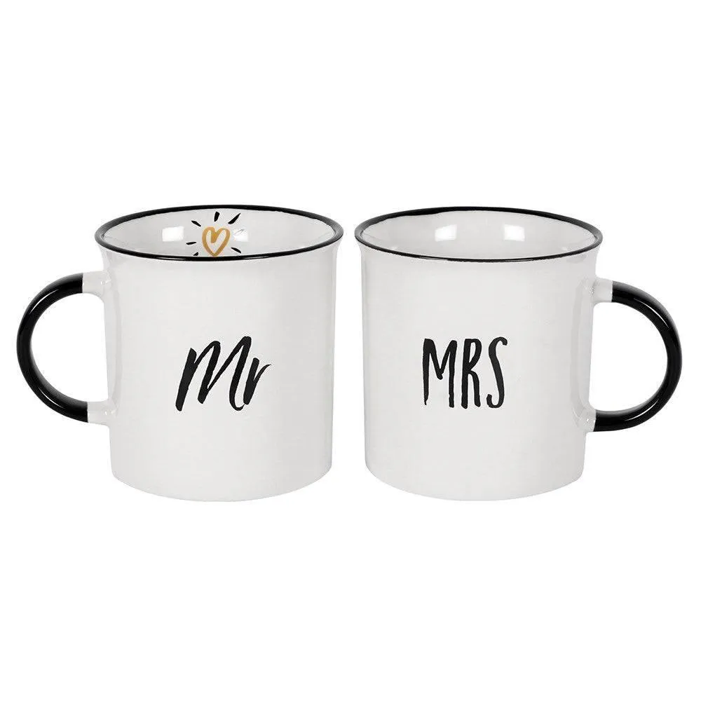 Contemporary Mr and Mrs Mugs - Perfect Couple's Gift for Engagement or Wedding