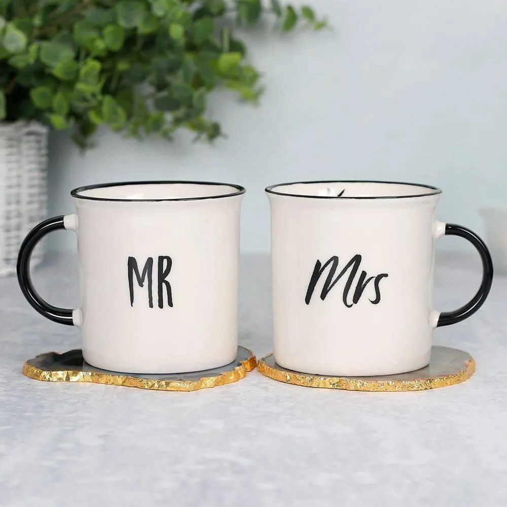 Contemporary Mr and Mrs Mugs - Perfect Couple's Gift for Engagement or Wedding