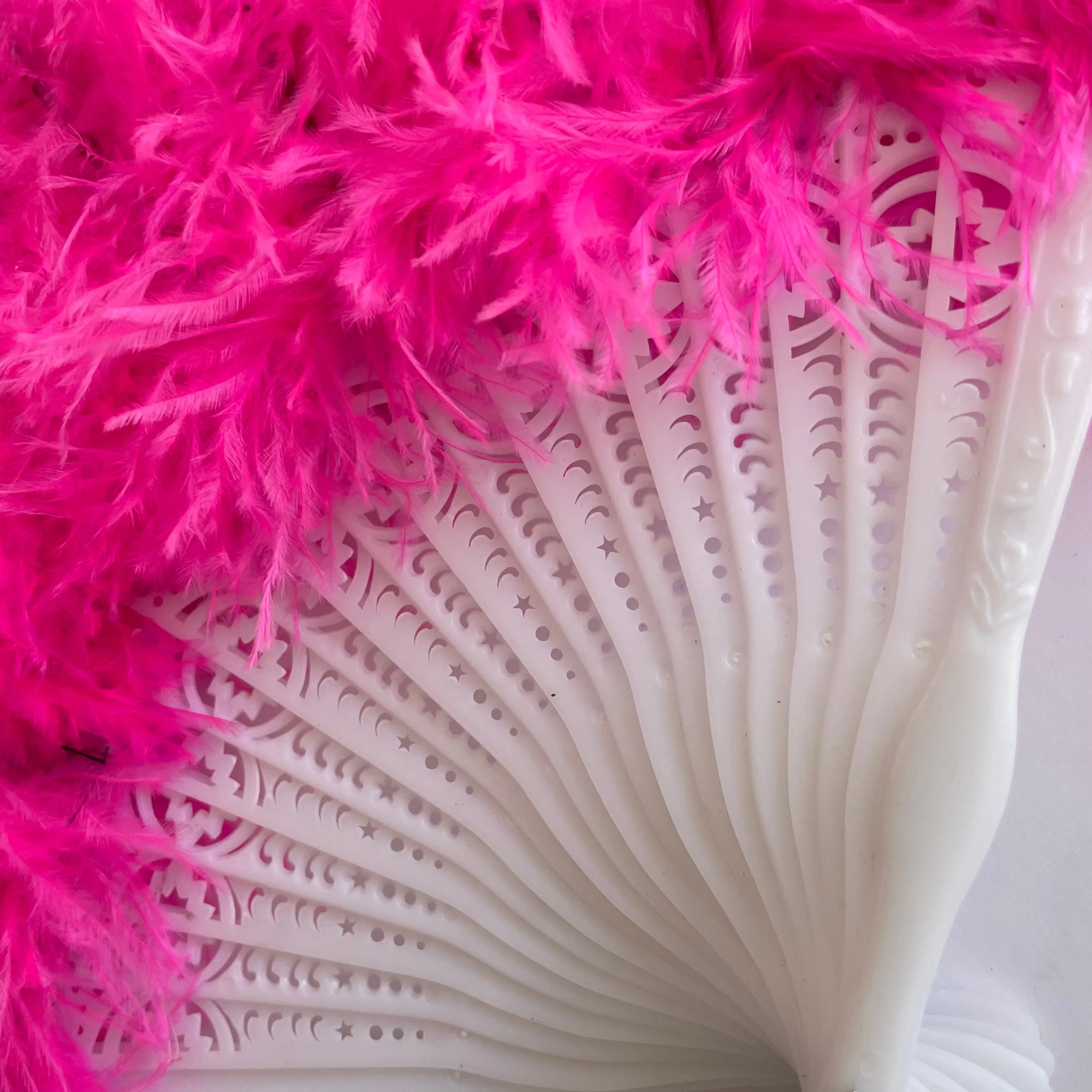 Costume Dance Ostrich Feather Fan - Vintage