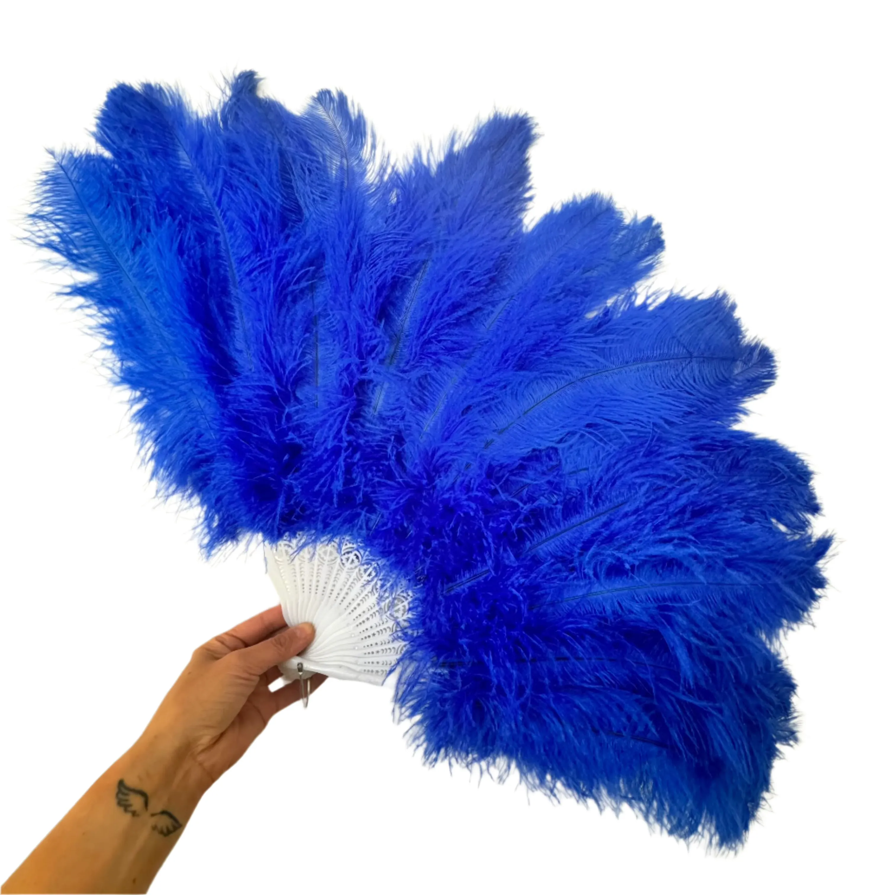 Costume Dance Ostrich Feather Fan - Vintage