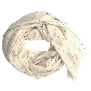 Cream & Gold Geo Polka Cashmere Scarf